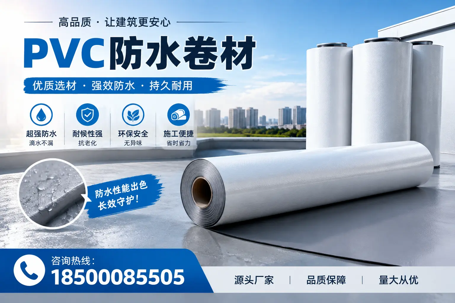 PVC防水卷材施工过程详解,确保在自贡顺利完成项目